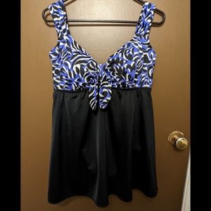 Longitude Women's Tie Front Swim Dress